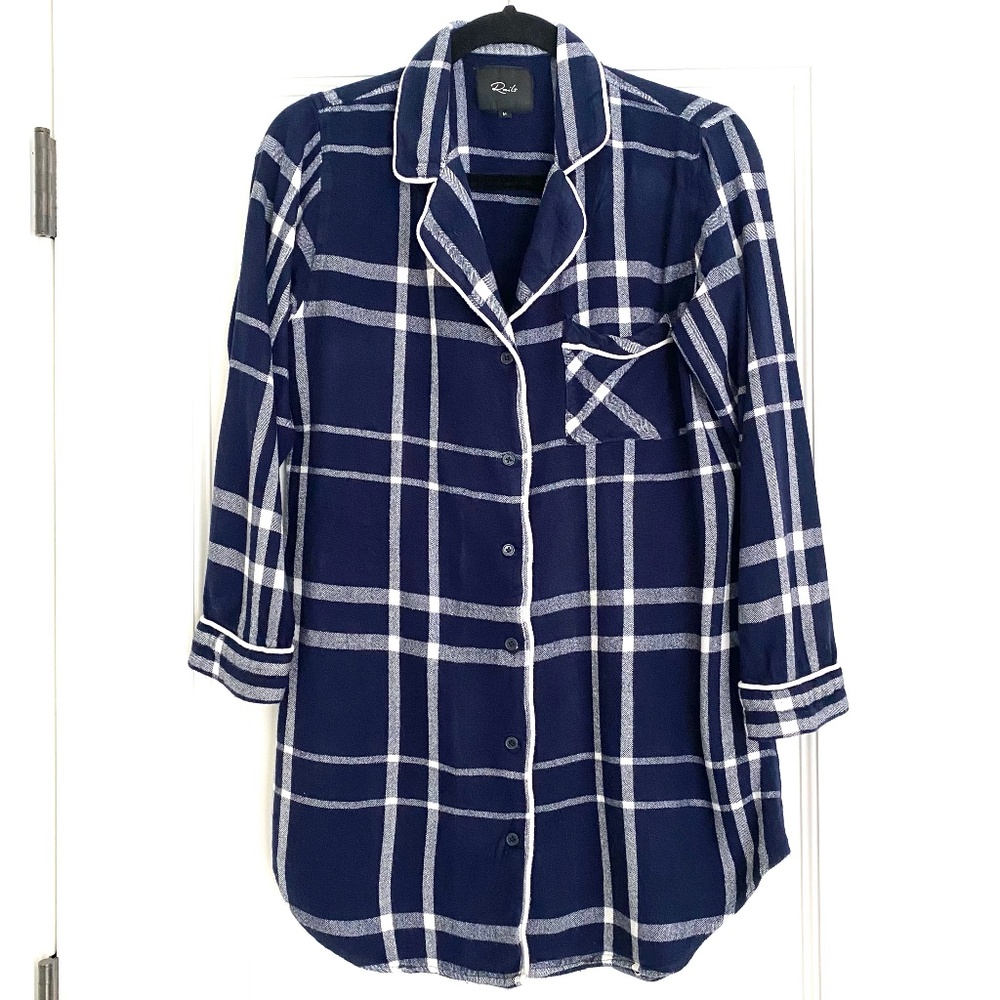 Rails Flannel Rayon Plaid Shirt Dress - M